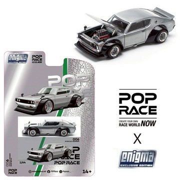 POP RACE 006 1/64 Nissan SKYLINE 2000 GT-R KPGC110 美版吊卡 模型車