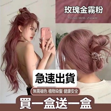台灣有貨🔥買一送一🔥2025潮流髮色 染髮劑 植物染髮劑 染膏染頭髮 染髮劑泡泡染 蓋白髮染髮劑 護髮 玫瑰金雾粉色染劑