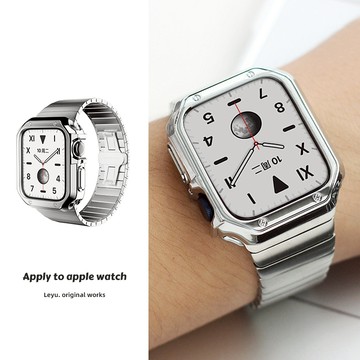 蘋果手錶錶帶錶殼套組 Apple Watch不鏽鋼金屬錶帶男女生 S7 8 9 ES 40 41  44 46 49mm