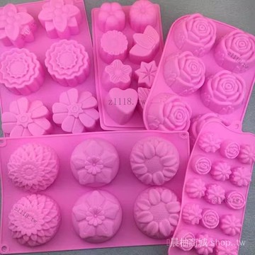 🎇可開發票✨玫瑰花愛心貝殻果凍佈丁硅膠模具冰皮月餅鉢仔糕白涼粉烘焙耐高溫#免運