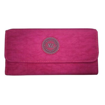 FIMANLANGE專櫃女用長型休閒皮夾進口防水尼龍布材質三折暗扣型主