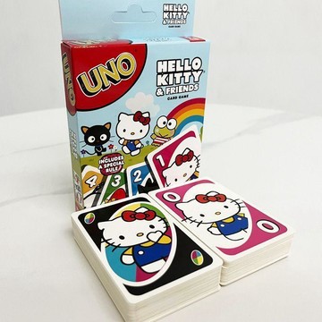 臺灣出貨💖UNO紙牌KT貓最新款 Kitty貓桌遊凱蒂卡通形象112張聚會團建