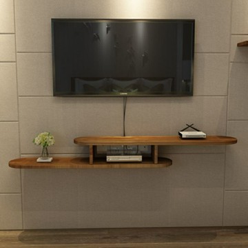 日式電視櫃壁掛懸浮電視櫃藤編電視櫃機頂盒置物架簡約客廳墻上壁掛電視柜路由器收納背景墻裝飾架實木