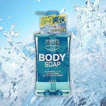 Kose 高絲 Softymo 超涼爽快 潔淨 沐浴乳 550ml 深層潔淨 涼感沐浴 男士用【三哥嚴選】D380644