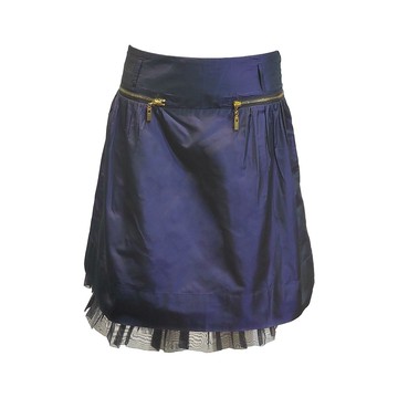 Lizzy藍色拼紗短裙