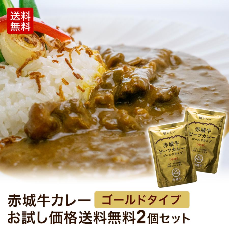 赤城牛カレーゴールドタイプ（G中辛）200g×2 国産牛 牛肉 レトルトカレー 鳥山 送料無料 内祝 御祝