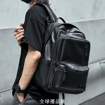 【全球優品匯】MOYYI 雙肩包男士背包大容量旅行包時尚潮流皮質書包男電腦包