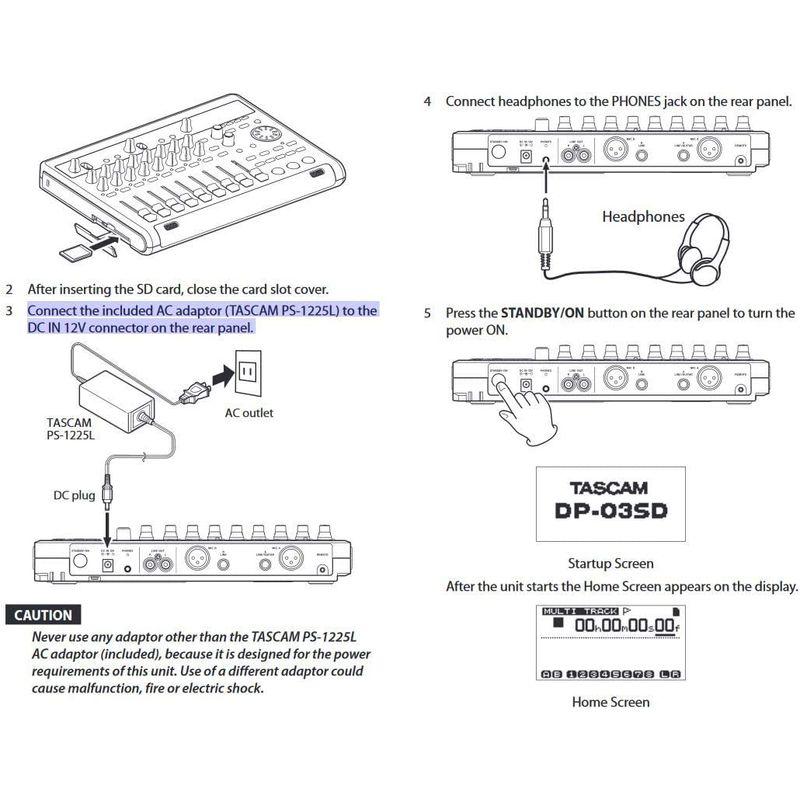 TASCAM マルチトラックレコーダー DIGITAL PORTASTUDIO DP-03SD