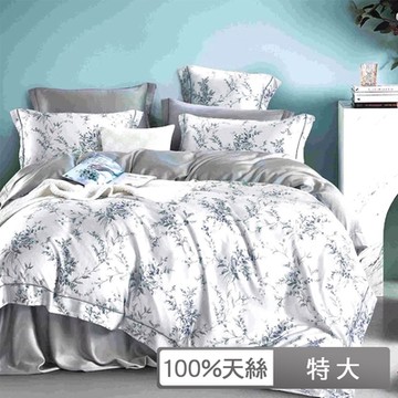 貝兒居家寢飾生活館 60支100%天絲四件式兩用被床包組 裸睡系列  特大雙人 匿然