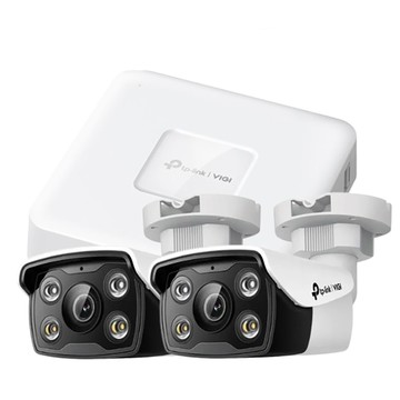 TP-Link 組合 VIGI NVR1104H-4P 4路主機+VIGI C350 VIGI 5MP 戶外全彩槍型網路攝影機*2 昌運監視器