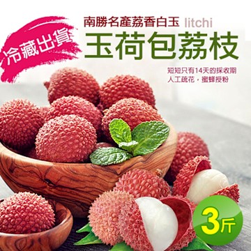 預購-築地一番鮮-南勝名產荔香白玉 玉荷包荔枝(3斤)