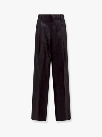 Ebony pinstripe viscose and linen trouser - TAGLIATORE - gender_Woman