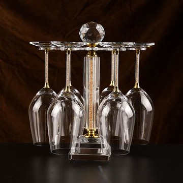 奢華歐式紅酒杯水晶玻璃葡萄酒杯輕奢家用創意高腳杯杯架套裝