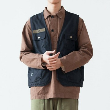 友町 春 日系復古工裝美式休閑軍事風四袋馬甲男潮青年學生