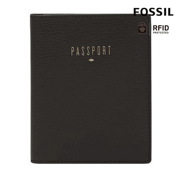 【FOSSIL 官方旗艦館】Travel 真皮RFID護照夾-黑色 SLG1499001