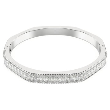 Matrix 手鐲, 長方形切割, 八邊形, 白色, 鍍白金色