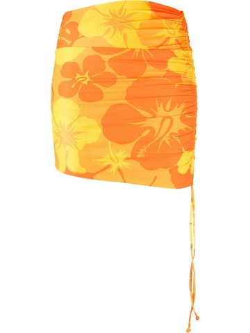 Faithfull the Brand - Costa Mesa floral print miniskirt - women - ECONYL®/Spandex/Elastane - S - Orange