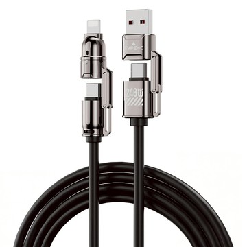 YORI 優里 四合一硅膠充電線  黑色  1個  100cm