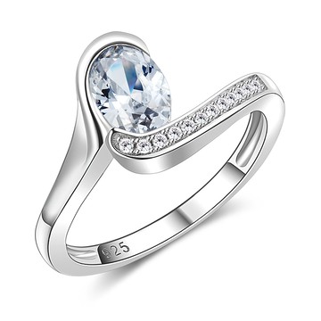 925純銀．閃耀守護．訂婚戒指｜專屬刻字