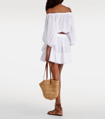 Poupette St Barth Bova broderie anglaise cotton miniskirt