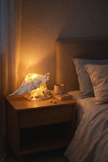 手工貝殼床頭燈 柔和夜燈裝飾