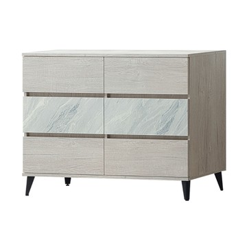 文創集 蘿珊雙色4尺六抽斗櫃-120x40x84cm免組