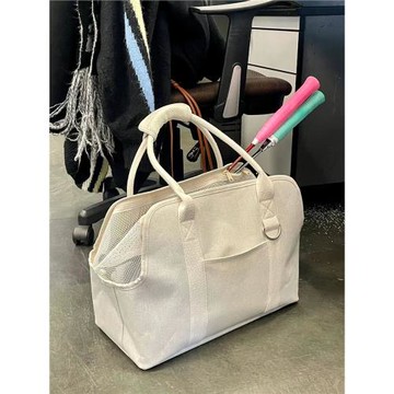 運動風大容量寵物包2025新款時尚簡約手提包小眾帆布通勤包健身包