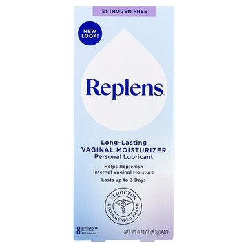 Replens, 人體潤滑劑，長效女性私密部位保濕霜，8 個預裝塗抹器，每個 0.24 盎司（6.7 克）