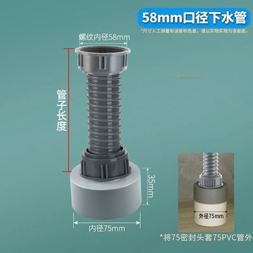 購滿99出貨 可開發票 廚房洗菜盆單槽雙頭螺紋口連接管下水管塑料軟75PVC下水道排水管