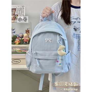 高顏值蝴蝶結輕便小背包 日系ins簡約初中高中學生書包百搭雙肩包