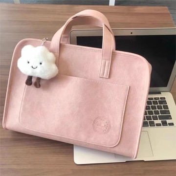 大容量好看電腦包防摔防震加厚手提單肩斜挎適用于蘋果筆記本簡約