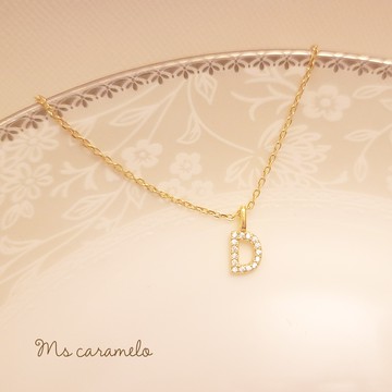 焦糖小姐-Ms-caramelo-925純銀鍍14K黃 英文字母D 項鍊