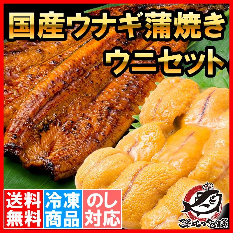 うにうなぎセット ＜竹＞ 特大国産うなぎ蒲焼き 平均165g前後×2尾 生ウニ 100g タレ付き 柔らかうなぎと生ウニの贅沢セット