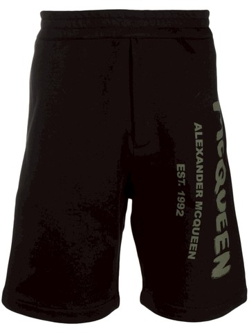 Alexander McQueen Logo-Print Cotton Shorts