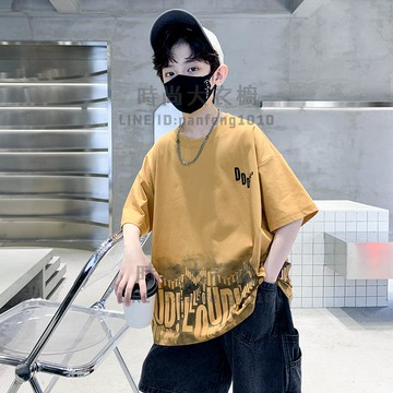 男童短袖t恤夏裝兒童男孩上衣中大童純棉夏款夏季潮t童裝【時尚大衣櫥】
