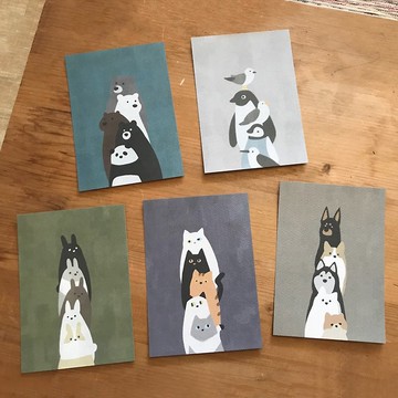 來點動物' 雙面明信片 /熊 狗 貓 羊駝 海豹 鸚鵡