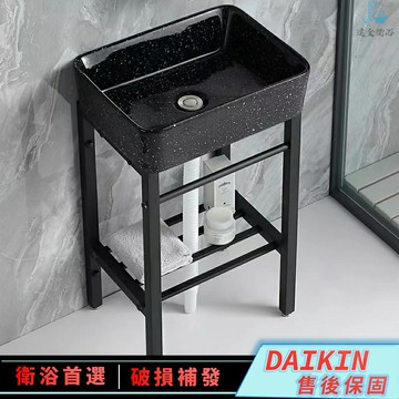 無龍頭孔洗手盆 落地式洗臉盆 洗手臺 浴櫃 衛生間簡易陶瓷洗手臺盆 洗漱台帶置物 一體掛墻式面 洗臉盆 洗手盆
