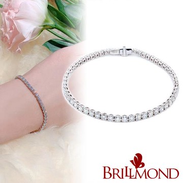 【BRILLMOND】天然鑽石 6克拉 PT950鉑金 手鍊(現貨 天然鑽石總重6克拉)