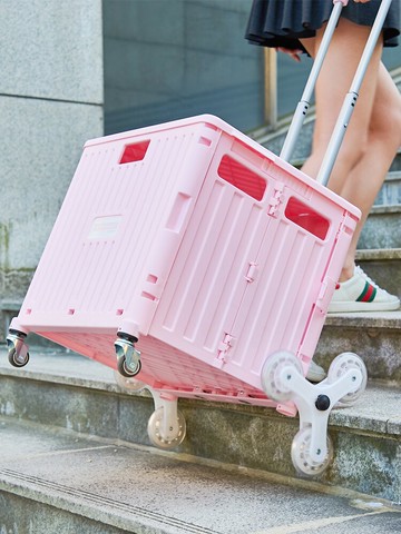 折疊手拉車 網紅小推車超市購物買菜神器便攜折疊小拖車家用取快遞拉貨手拉車 【CM1442】