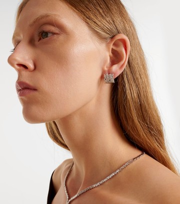 Suzanne Kalan Rondelle 18kt white gold earrings with diamonds