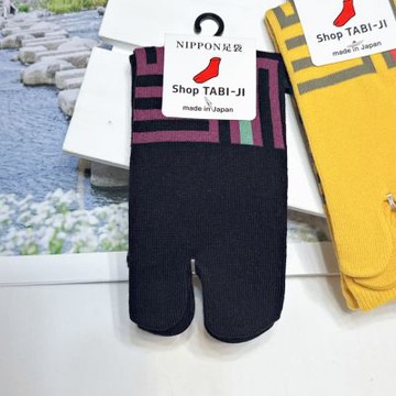 TABI-JI奈良足袋襪(分趾襪)-中高筒襪(25-27公分)-三崩(黃/綠/黑)