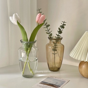 元氣角落 北歐ins透明玻璃花瓶客廳臥室裝飾擺件水培鮮花插花花器