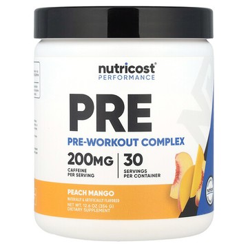 Nutricost, 表現提升，鍛鍊前複合物，桃子芒果味，12.6 盎司（354 克）