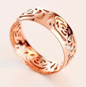 現貨+預購 玫瑰金戒指 銀飾-鏤空茶花韓版時尚生日母親節生日情人節禮物女飾品71am91【獨家進口】【米蘭精品】