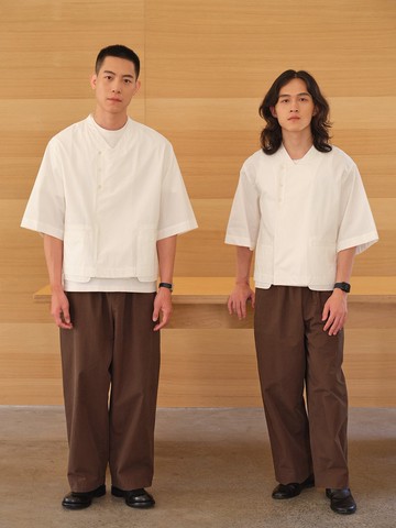 鹿造LUZAO  V領七分袖短外套 男女同款