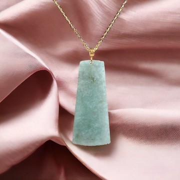 【願‧無事】冰飄花無事牌吊飾18K金 | 天然緬甸翡翠A貨 | 送禮