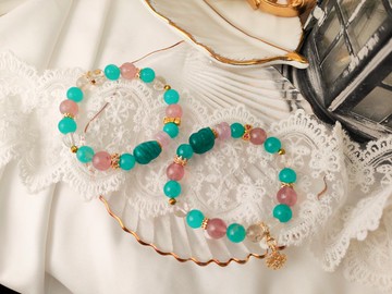 綿延春暉-精品玉化天河石、馬島粉晶、紫鋰輝