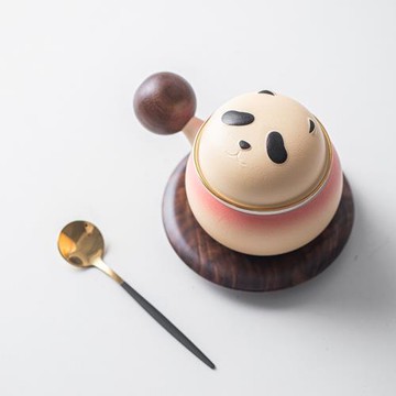 寸瓷 熊貓馬克杯茶水分離杯陶瓷創意禮物泡茶杯咖啡杯水杯