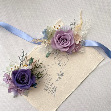 YUNYUN【紫色系列】 永生胸花 & 永生手腕花