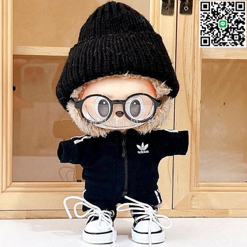 【卓越優選館】拉布布娃衣 17cm 一二代坐坐派對公仔專用 阿迪達斯風格運動休閑套裝 搪膠公仔配件 潮流玩具服飾